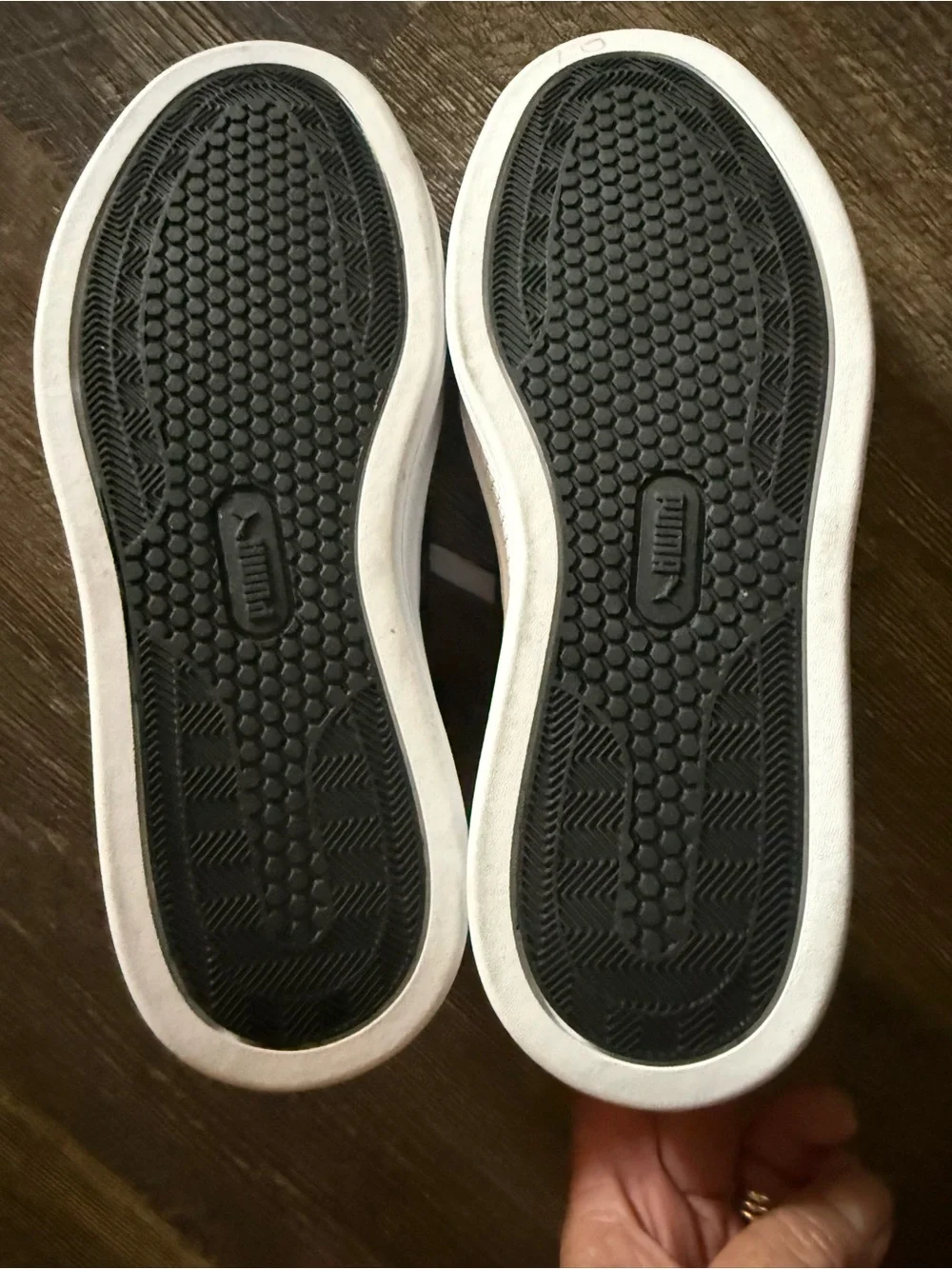 Puma White  Low-Top Sneakers with Gold Logo